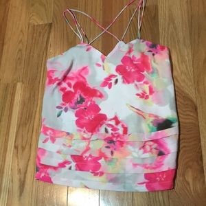 Women’s XS spaghetti strap tank W/floral print